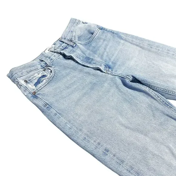 AGOLDE 90's Mid-Rise Loose Fit Jean in Captured Size 24 Button Fly Distressed - Picture 3 of 8